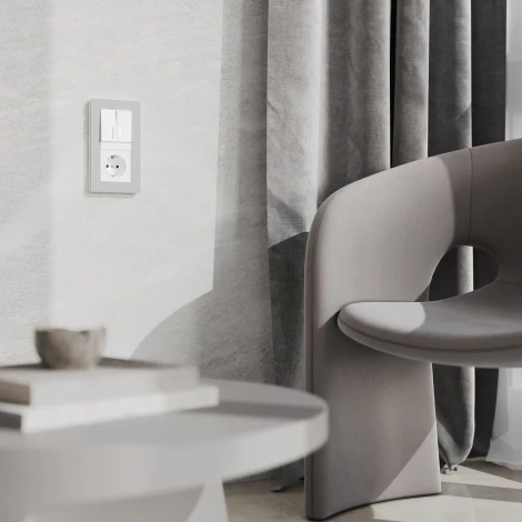 Рамка на 2 поста (дымчатый/белый, soft-touch) Werkel W0023067 (a067260)