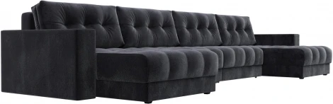 Диван П-образный с декором Лига-049 НПБ Лонг Лига Диванов (Велюр) арт.128577