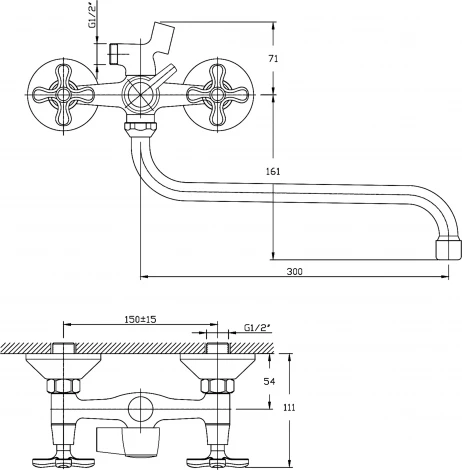 Смеситель Rush Sakhalin SA5350-51 универсальный