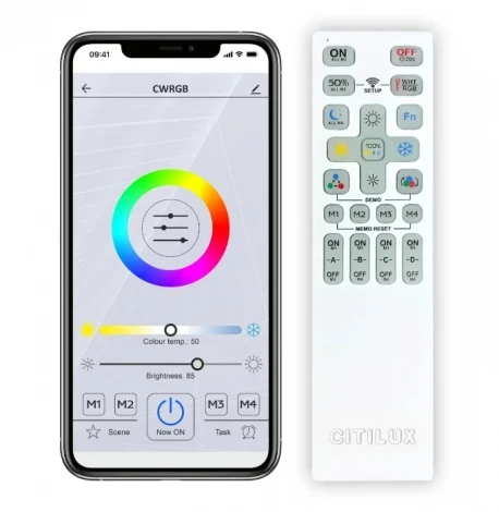 Потолочная люстра RGB Citilux Альпина CL718A80G (LED, 220V, пульт управления, управление смартфоном, голосовое управление, умный дом - Алиса, Маруся, Сири, круглые)