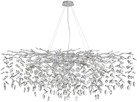 Подвесная люстра Odeon Light Delica 4970/14 HALL матов.серебристый/алюмин./хрусталь G9 14*40W (220V, на тросе, лепестки, ветки)