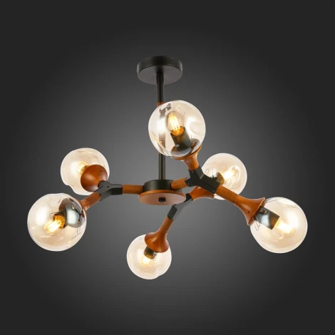 Потолочная люстра на штанге Evoluce Raquel SLE109402-06 (220V, шарики)