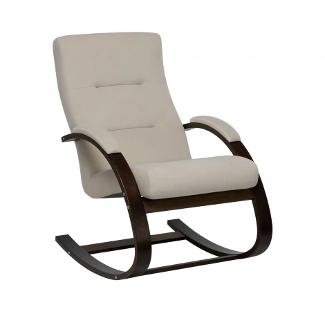 Кресло-качалка Leset Милано 4687206966741 Фанера,Береза,Шпон, Велюр, Бежевый, Орех