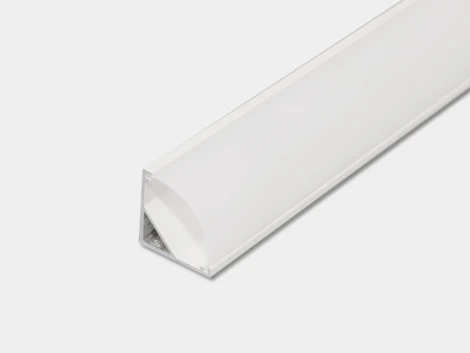Алюминиевый профиль угловой для однорядной ленты с экраном 2м SWG SF-1616-WH