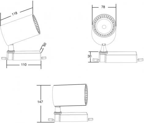 Трековый светильник Vuoro Trinity 4000K 10Вт LED (трехфазный) Maytoni Technical TR029-3-10W4K-B