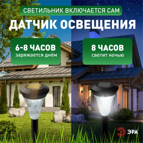 Грунтовый светильник светодиодный на солнечных батареях 10 шт. ЭРА SL-PL31-M