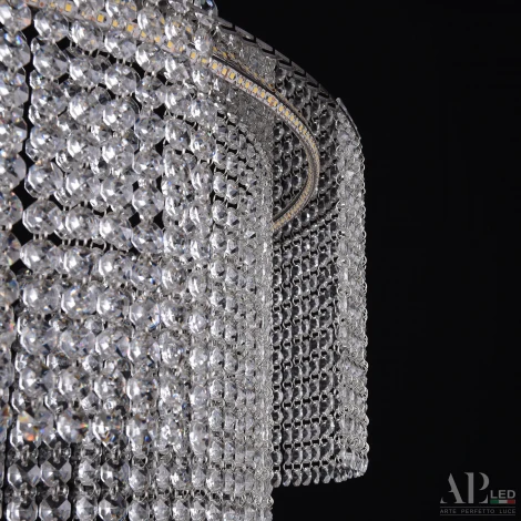 Подвесная люстра светодиодная APL LED Sicilia SH02.73.C.Ni.4000 (220V, хрусталь, на тросе)
