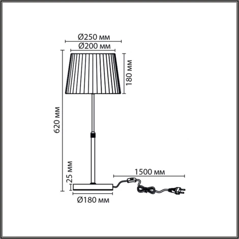 Настольная лампа с выключателем Lumion Tune 8302/1T бронза/черный/бежевый, металл/текстиль E27 1*60W 220V