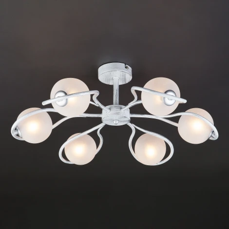 Потолочная люстра Eurosvet Camomile 70089/6 белый с серебром