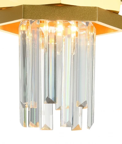 Подвесной светильник Natali Kovaltseva Spear 76013/1W GOLD (220V, хрусталь, на проводе, круглые)