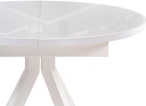 Стеклянный стол Notta Ален 90(120)х90х75 белый 516555