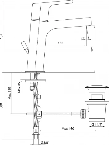 Смеситель E.C.A. Luna 102108947EX для раковины