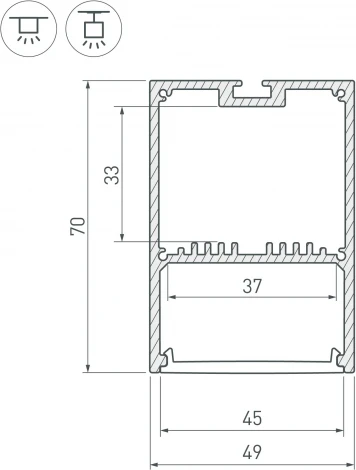 Профиль SL-LINE-4970-2500 ANOD (Arlight, Алюминий) 047166