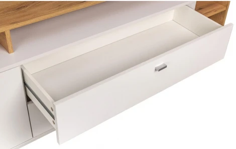 ТВ-тумба Mobi Бэль 10.92 белый премиум / дуб золотой craft 330350