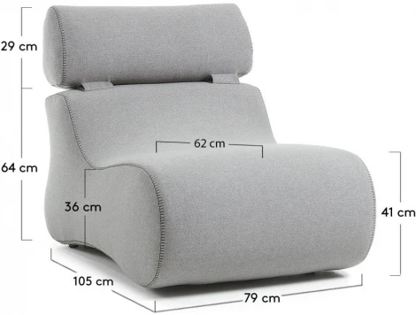 Кресло La Forma (ex Julia Grup) Club (Серый/ Пена,Пластик,Сосна,Дерево,ДСП)