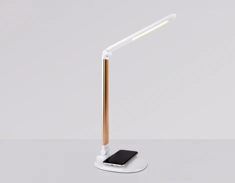 Офисная настольная лампа с беспроводным ЗУ Ambrella Desk DE525 (LED, 220V, диммер, сенсорный выключатель)