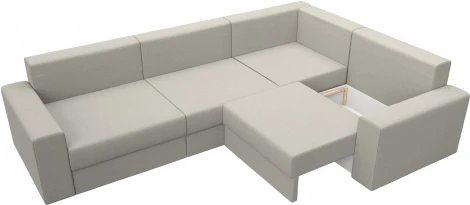 Диван угловой Майами Long правый угол (Бежевый/Рогожка) Лига Диванов арт.122905