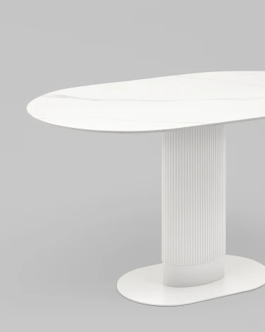 Стол обеденный Stool Group Mystery 130х80 см белый керамика арт.УТ000040809