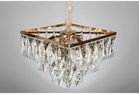 Подвесная люстра ярусная Omnilux 726 OML-72603-06 (220V, хрусталь, на цепи)