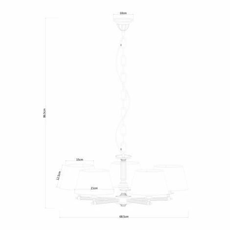 Подвесная люстра Arte Lamp York A2273LM-5AB