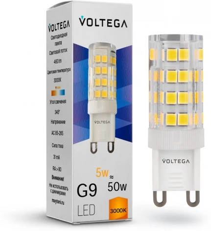 Светодиодная лампа Voltega Simple 7185 Capsule 5W 3000K G9