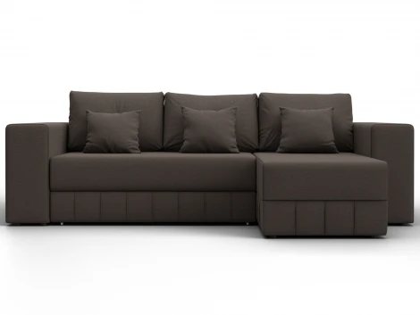 Диван угловой Лига-076 угол универсальный (ДСП/Пластик/Рогожка/Коричневый) Лига Диванов 129836