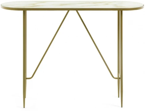 Консольный стол La Forma (ex Julia Grup) Elisenda (Золотой,Белый/ Сталь,Стекло,Металл)