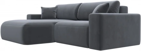 Диван угловой Лига-036 НПБ Классик левый угол (Серый/Велюр) Лига Диванов арт.121378L