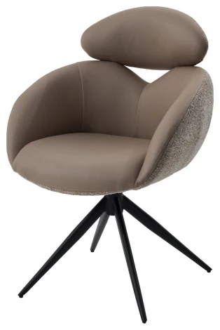 Стул ГУННАР (GUNNAR) 360 град, цвет БЕЖЕВЫЙ VEGA-11 / MIAMI-160, ткань / ЧЕРНЫЙ каркас, ®DISAUR M-City 64847