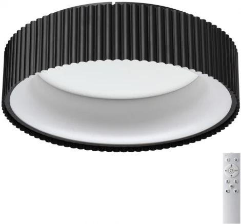Потолочный светильник круглый Sonex Sharmel 7712/56L металл/акрил/белый/черный LED 56Вт 3000-6500К D460 IP20 пульт ДУ (220V, круглые)
