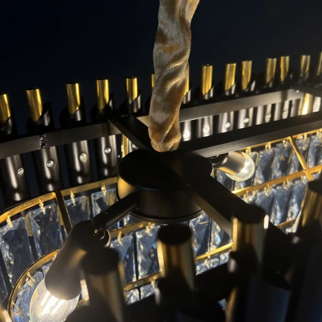 Подвесная люстра каскадная Empire Black Rectangular Chandelier Crystal ImperiumLoft 40,2893 (156487-22) (220V, на цепи)