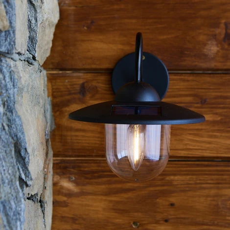 Светильник настенный на солнечной батарее с филаментной лампой, 1*АА Ni-Mh аккумулятор в/к. IP44 Uniel USL-F-152/PT200 LONDON