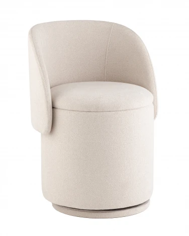 Пуф-трансформер Таунсвилл вращающийся с ящиком букле молочный Stool Group УТ000042268