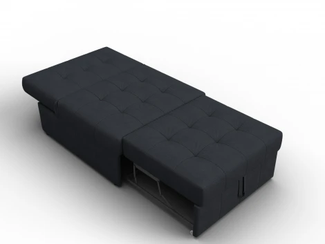 Кресло-кровать Лига-107 (80) (ЛДСП,Брус,Фанера,Замша/Темно-серый) Лига Диванов 134945