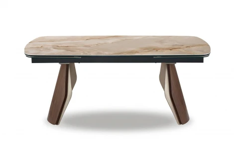 Стол SELECT 3138 (180-270) глянцевая керамика ТОСКАНЕ/орех/золото ESF 5894