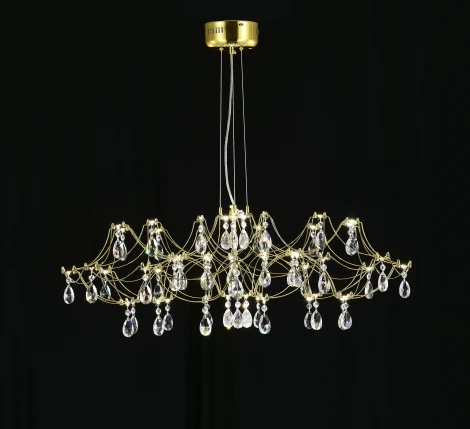 Подвесная люстра светодиодная с пультом и хрустальными подвесками Asfour MyFar Ersilia MR2663-60P-50AD