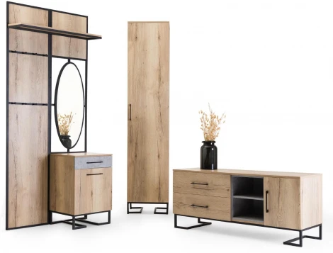 Панель для прихожей с вешалкой R-Home Loft Дуб Натур