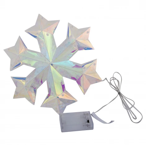 Светильник декоративный «Снежинка», на батарейках 3AA (не в/к). 100 светодиодов, цвет корпуса радужный Uniel ULD-R512 3АА SNOWFLAKE