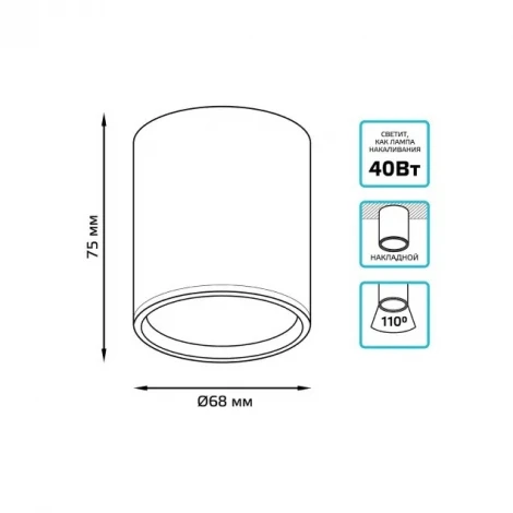 Накладной точечный светильник Gauss HD022 (LED, 220V, круглые)