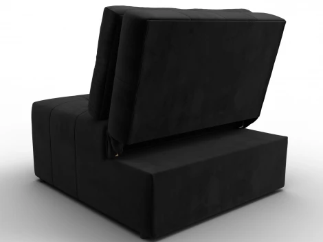 Кресло-кровать Лига-107 (80) (ЛДСП,Брус,Фанера,Велюр/Черный) Лига Диванов 134900