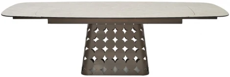 Стол M-City MAGNUS 180 TL-102 Бежевый мрамор, испанская керамика / Шоколадное золото каркас