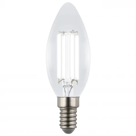 Лампа светодиодная, прозрачная, белый свет 4000K Uniel Яркая A++ LED-C35-4W/4000K/E14/CL GLY01TR