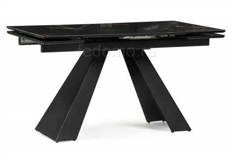 Стеклянный стол Woodville Торвальд обсидиан / черный 474325