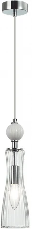 Подвесной светильник Lumion Emily 8268/1A хром/белый/прозрачный, металл/керамика/стекло Е14 1*40W 220V (на проводе)