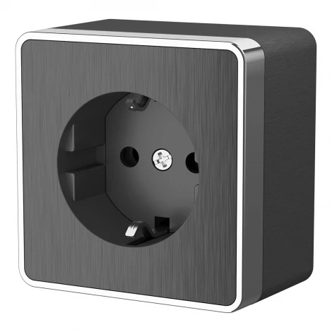 Розетка с заземлением Gallant (графит рифленый) Werkel W5071004 (a051339)