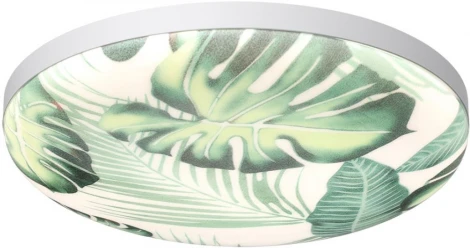Настенно-потолочный светильник светодиодный Sonex Flori 7748/EL PALE SN пластик/белый/зеленый LED 70Вт 3000-6000К D480 IP43 пульт ДУ (220V, круглые)