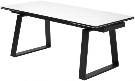 Стол VASTO 200 MARBLES KL-99 Белый мрамор матовый, итальянская керамика/ черный каркас М-City