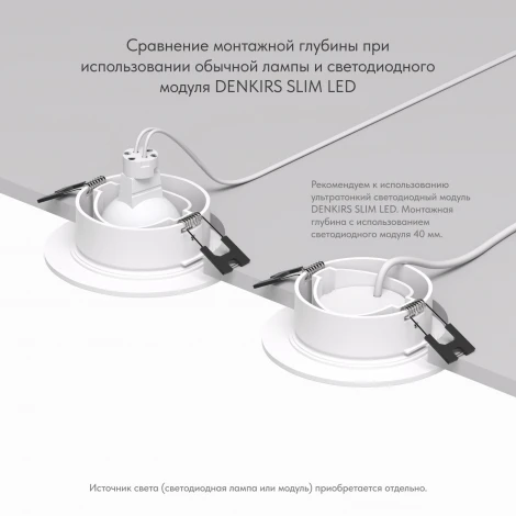 Встраиваемый точечный светильник Denkirs DK3029-WH (220V, круглые)