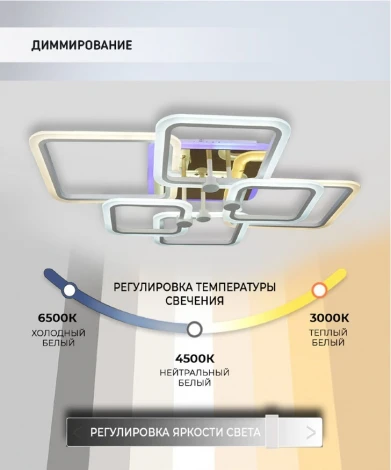 Потолочная люстра Wedo Light Adzhira WD7500/6C-WT-FGD-RGB
