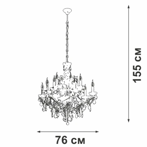 Подвесная люстра Vitaluce V5814-7/12, 12xE14 макс. 40Вт V5814-7/12 (220V, подвески, на цепи, подсвечник, свеча)